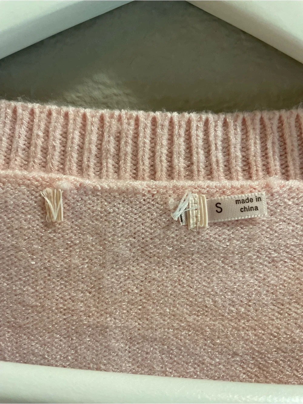 Women’s Argyle Knit V-Neck Sweater Vest - Pink - Picture 3 of 3